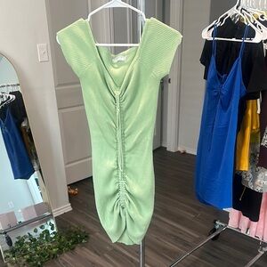 Elegant Green Ruched Dress